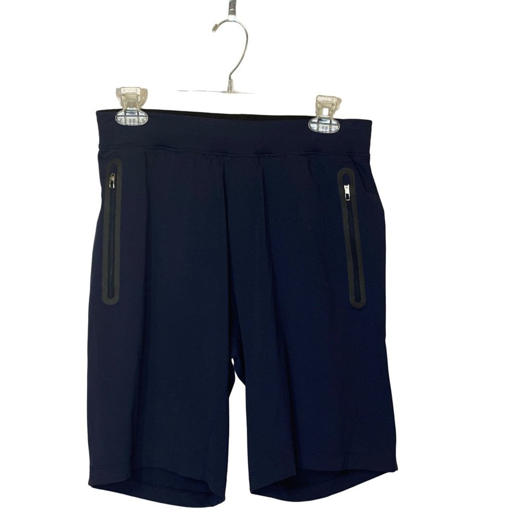 Lululemon T.H.E. Linerless Short 9" Small Taped Zippered Front Pockets Blue HTF - Picture 8 of 10